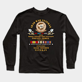 Iraq War Vet - NMCB 23  OIF w IRAQ SVC X 300 Long Sleeve T-Shirt